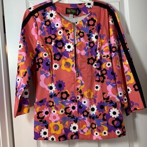 Bob Mackie Pink Floral Wearable Art Jacket